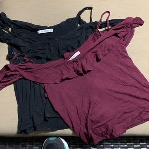 Pull&Bear Ruffle Off Shoulder Tops Bundle